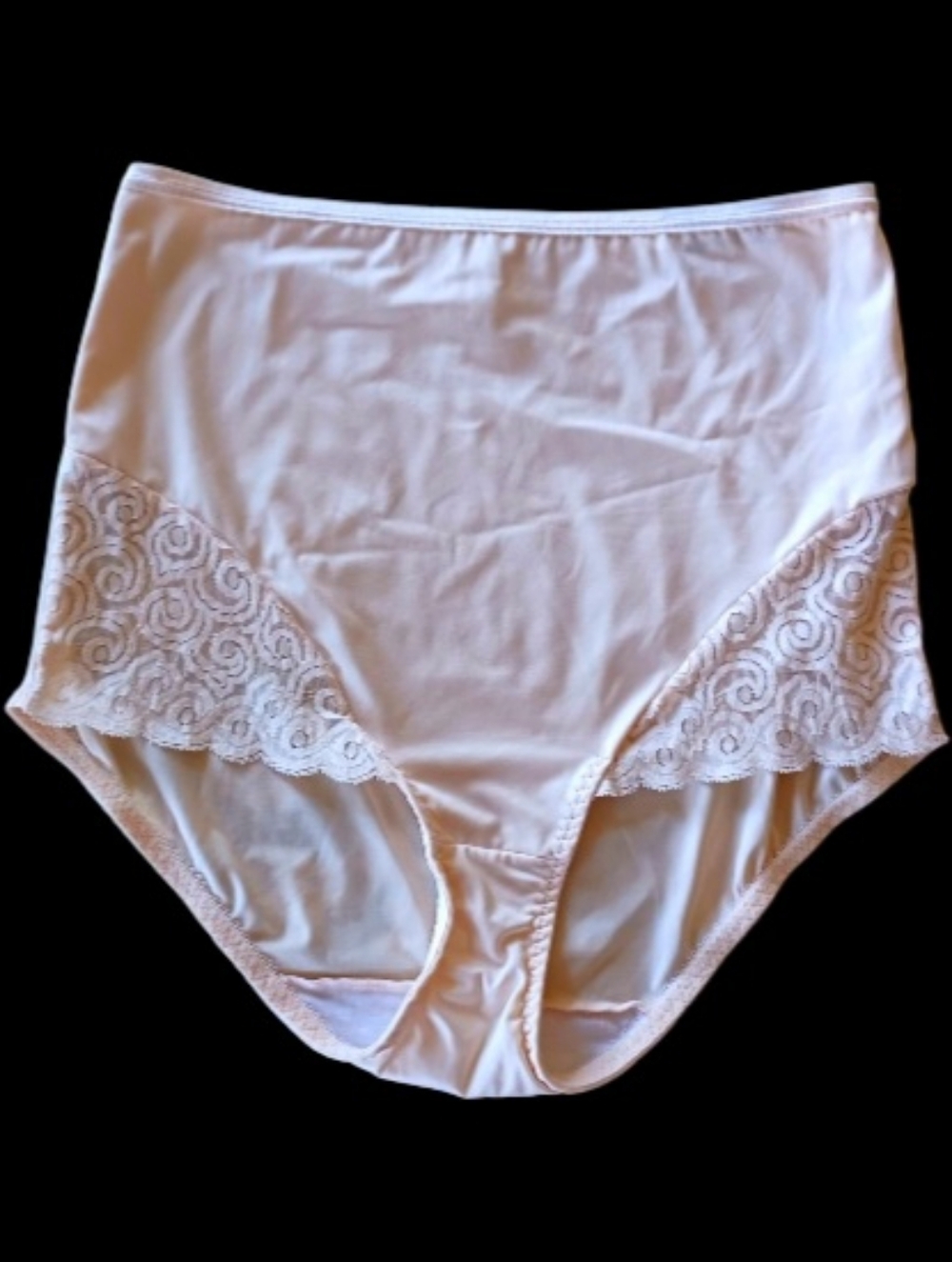 Vintage High-Waist Lace Trim Shaping  Briefs, Size 2XL
